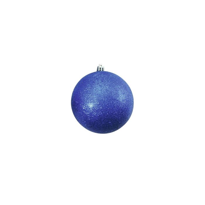 EUROPALMS Deco Kerst Bal 10cm, blauw, glitter 4x