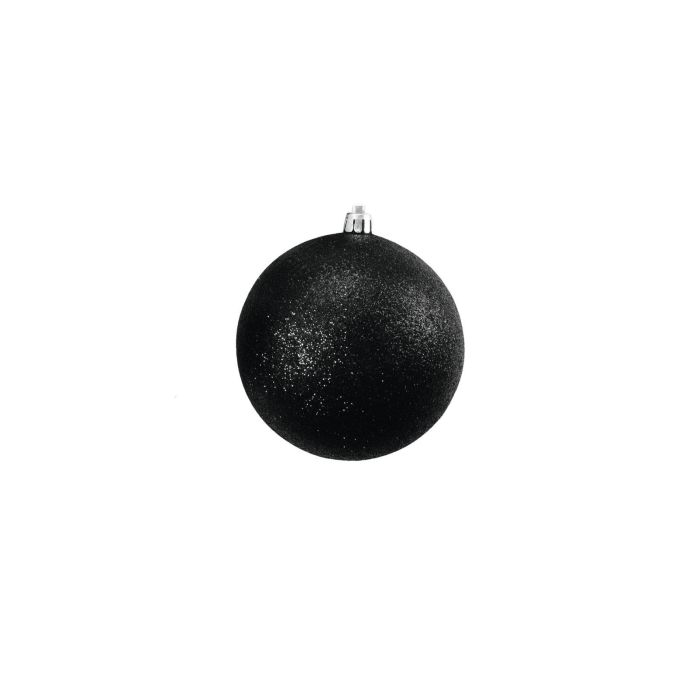EUROPALMS Deco kerst Bal 10cm, zwart, glitter 4 x