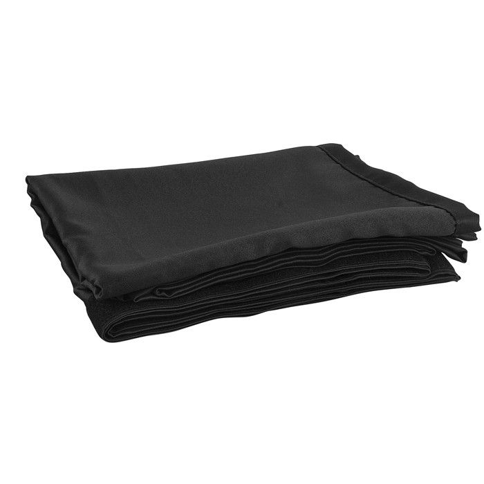 Wentex P&D Curtain - Medium Gloss Satin Geplooid, 300(b) x 180(h)cm, 165 gram/M2, zwart