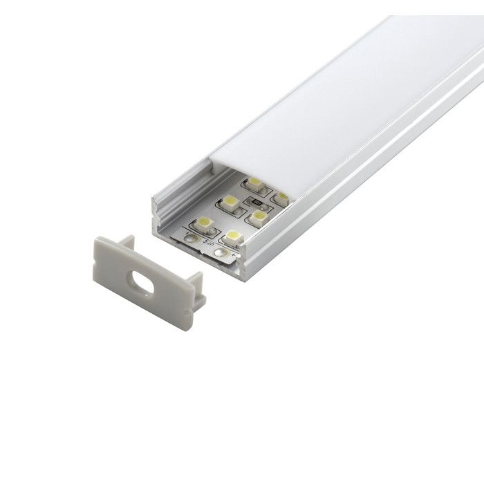 Artecta Profile LED aluminium + 2 Covers + 4 End Caps 2000 mm x 23.5 mm x 10 mm