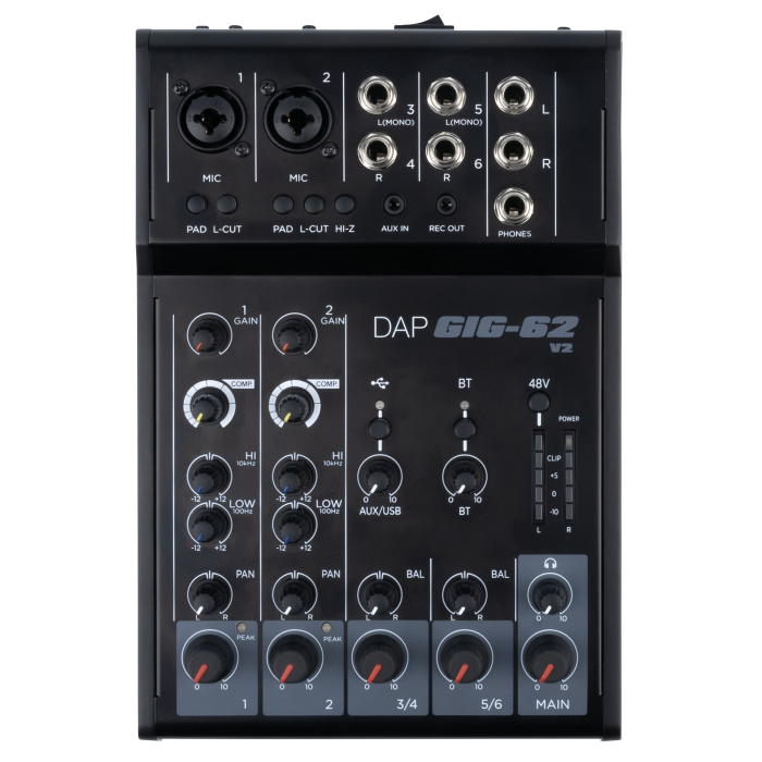 DAP GIG-62 V2
6-channel analogue mixer