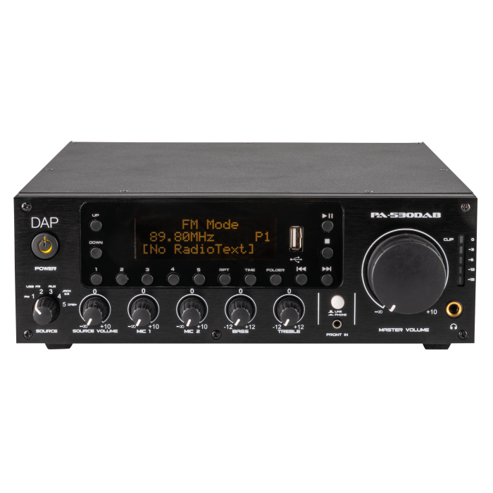 DAP PA-530DAB 3-channel 30 W 100 V Mixer Amplifier met Dab+