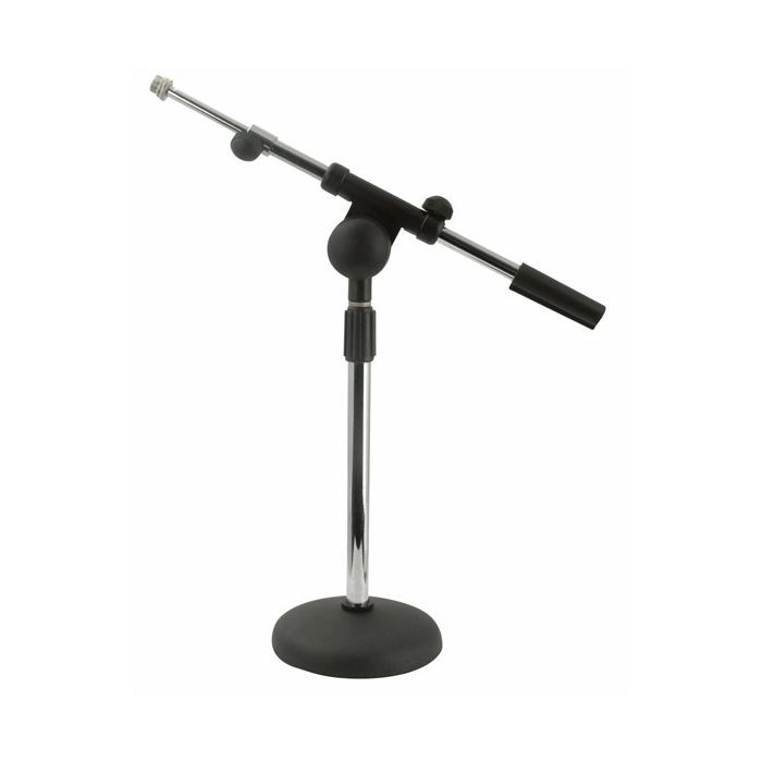 Showgear Desk Microfoon Standaard Chrome, 1,5 kg, + adj. Boomarm