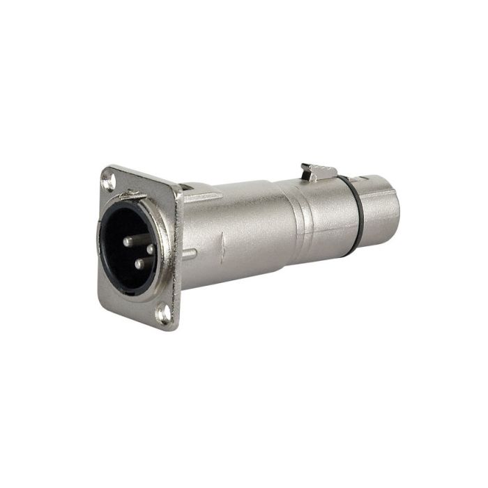 Verloop XLR Male Chassis naar XLR Female