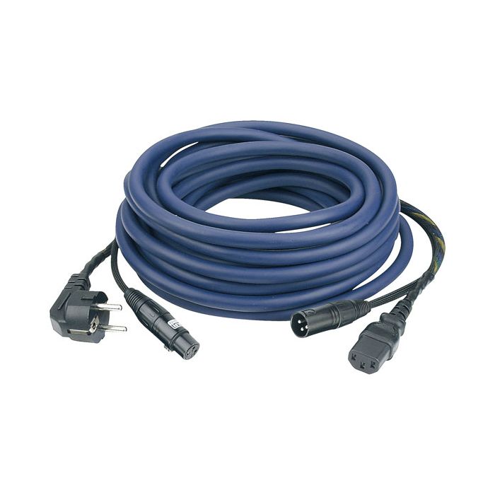 DAP FP0815 - Schuko/XLR F - IEC/XLR M 15 m AUDIO voeding-/signaalkabel 