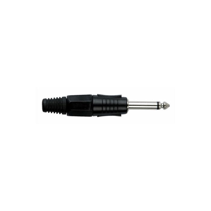 Dap Jackplug 6.3 mm mono zwart met zwarte eindkap
