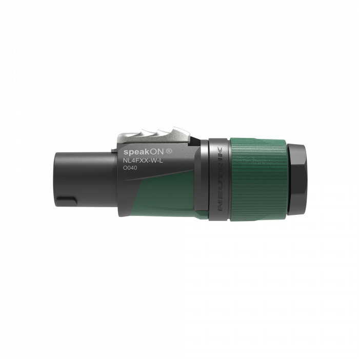 Neutrik speakON 4P Cable Connector - L Black/green housing - Large-diameter cables