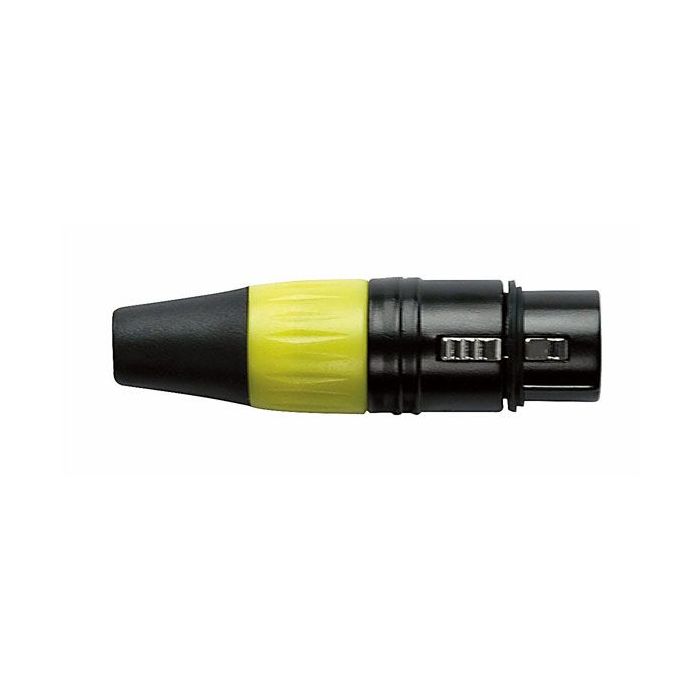 Dap XFK203BY 3 polige Female XLR connector zwart met gele eindkap