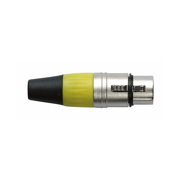 Dap XFK203NY Female XLR connector 3 polig nickel met gele eindkap