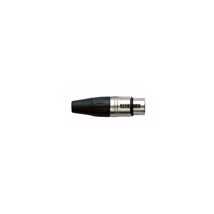 Dap XFK203NB Female XLR connector 3 polig nickel met Zwarte eindkap 