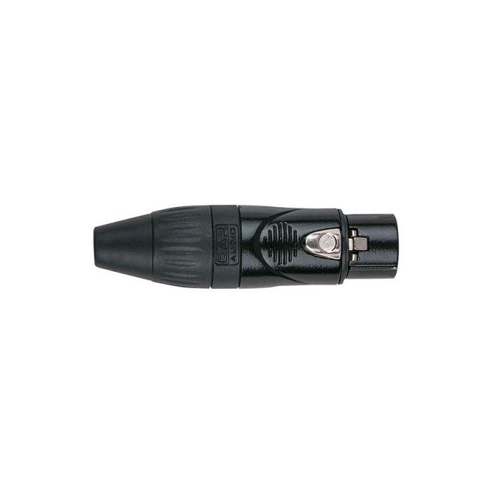 Dap XLR conector 3 polig female  X- Zwart met zwarte eindkap