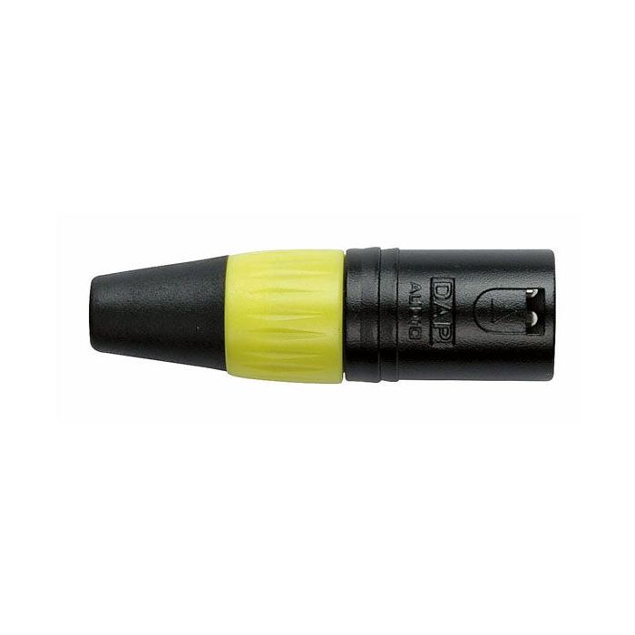 Dap XMK203BY XLR 3polig male xlr connector zwarte behuizing gele eindkap