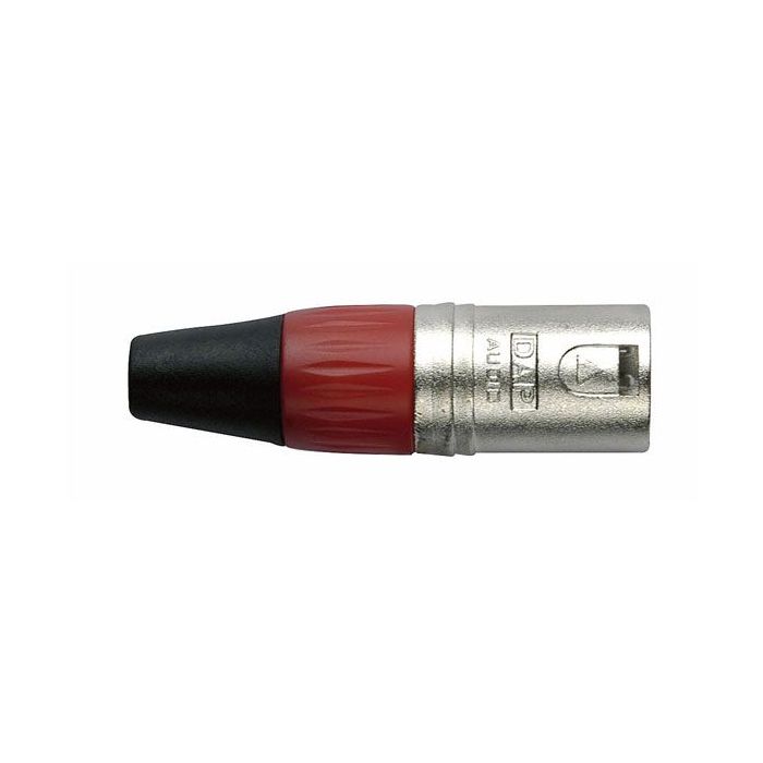 Dap XMK203NR XLR 3polig male xlr plug  nickel behuizing Rode eindkap