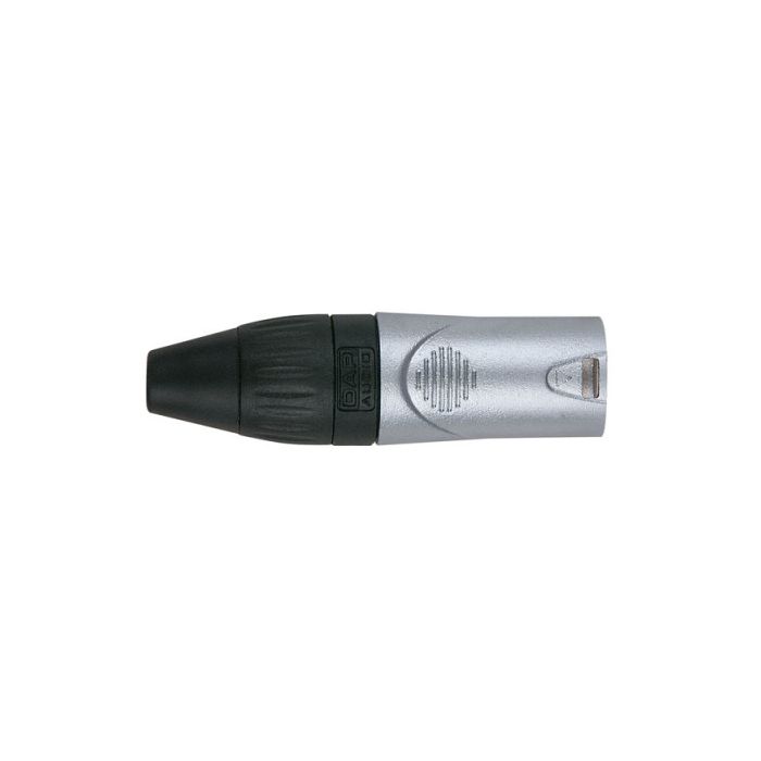 Dap XLR 3polig X-type Male connector nickel Black endcap 
